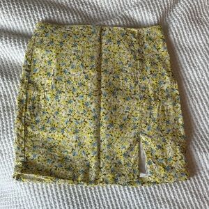 Bardot Floral Yellow and Blue Mini Skirt